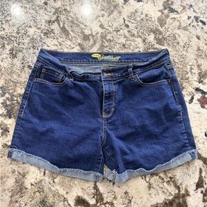 Old Navy Dark Blue Denim Frayed Hem Shorts